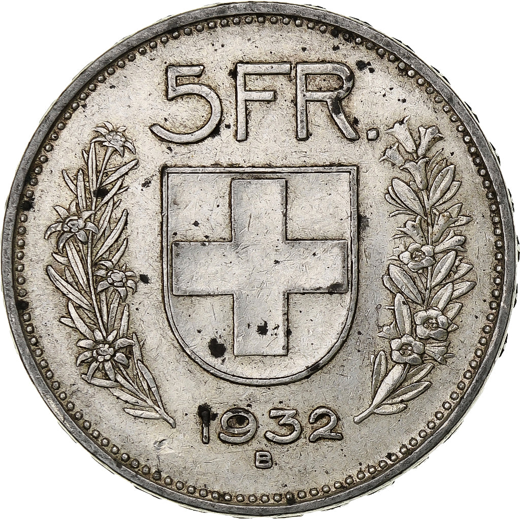 Switzerland, 5 Francs, Herdsman, 1932, Bern, Silver, VF(20-25), KM:40
