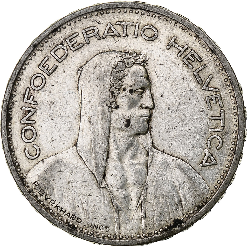 Switzerland, 5 Francs, Herdsman, 1932, Bern, Silver, VF(20-25), KM:40