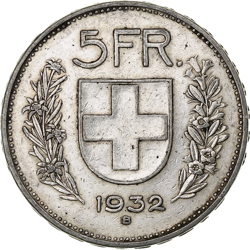 Switzerland, 5 Francs, Herdsman, 1932, Bern, Silver, VF(20-25), KM:40