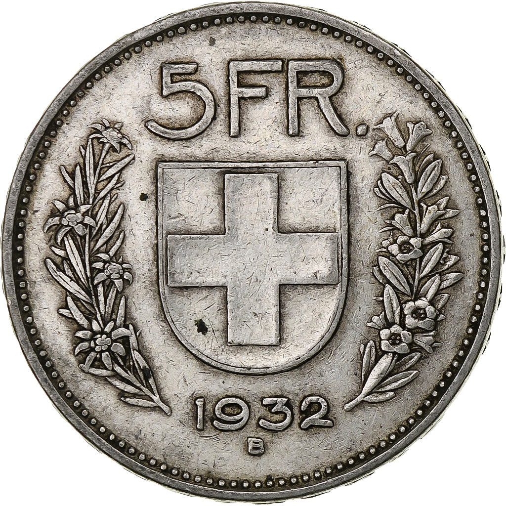 Switzerland, 5 Francs, Herdsman, 1932, Bern, Silver, VF(20-25), KM:40