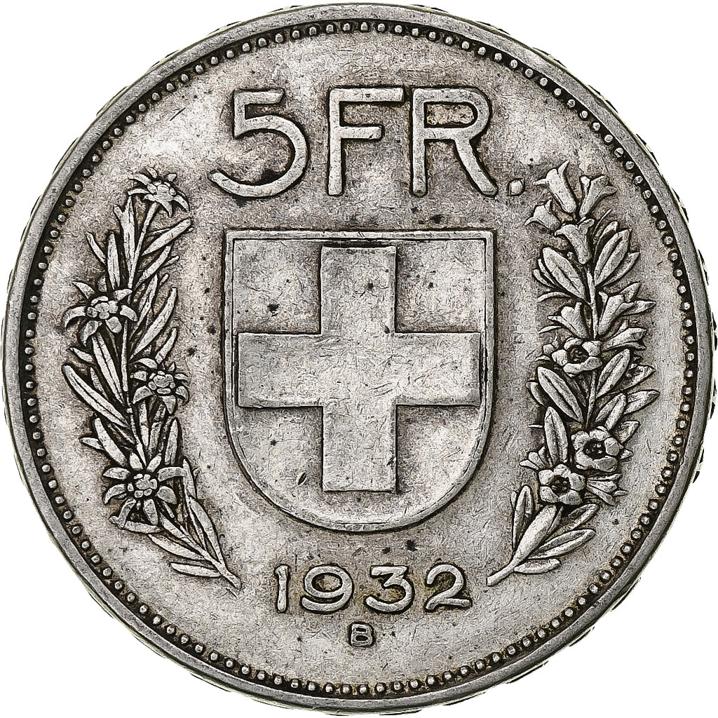 Switzerland, 5 Francs, Herdsman, 1932, Bern, Silver, VF(20-25), KM:40