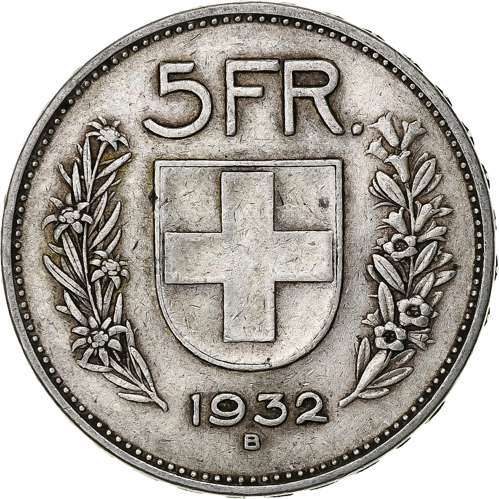 Switzerland, 5 Francs, Herdsman, 1932, Bern, Silver, VF(30-35), KM:40