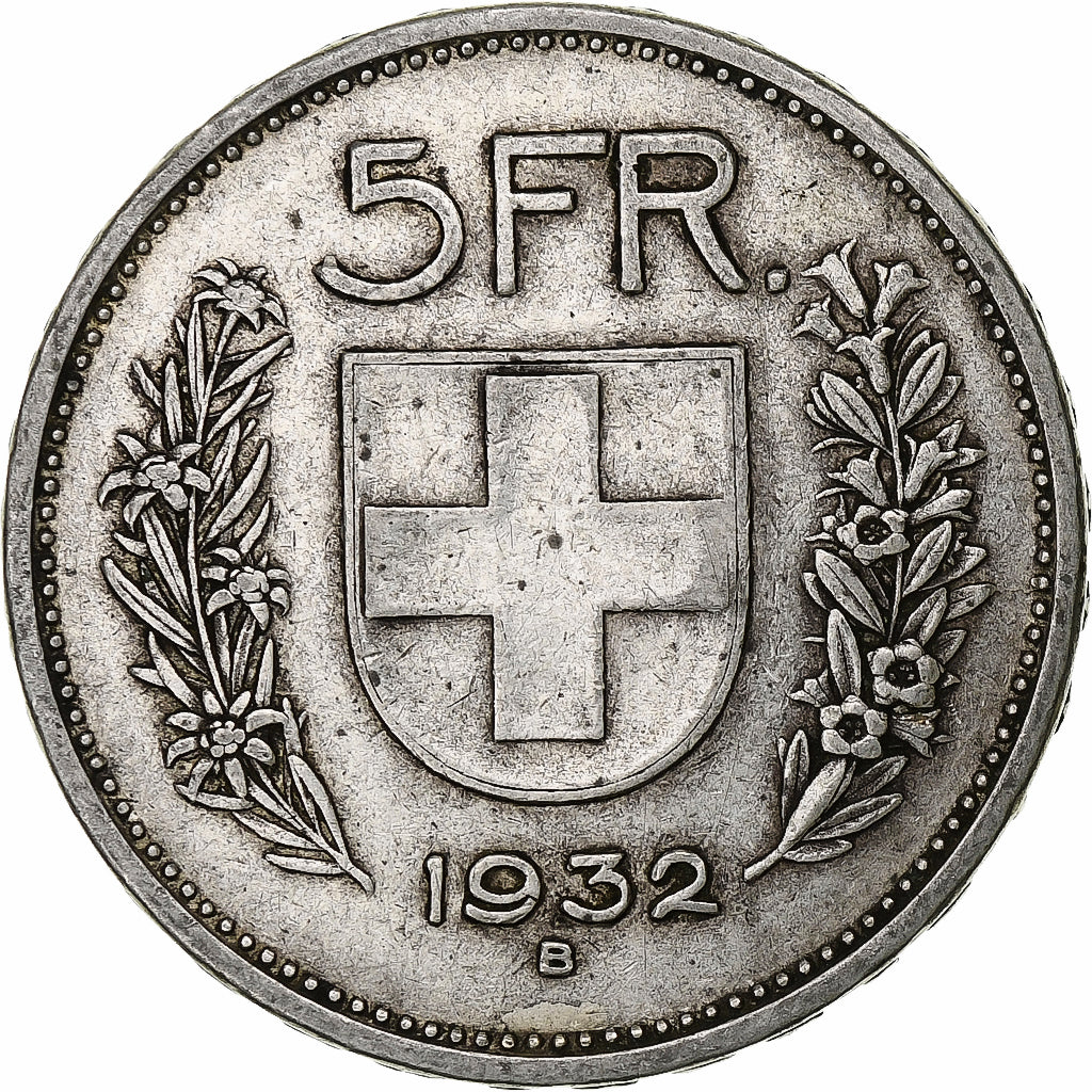 Switzerland, 5 Francs, Herdsman, 1932, Bern, Silver, VF(30-35), KM:40