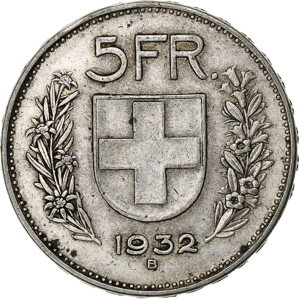 Switzerland, 5 Francs, Herdsman, 1932, Bern, Silver, EF(40-45), KM:40