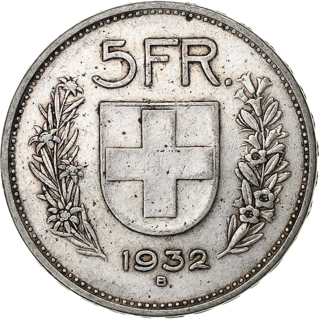 Switzerland, 5 Francs, Herdsman, 1932, Bern, Silver, VF(20-25), KM:40