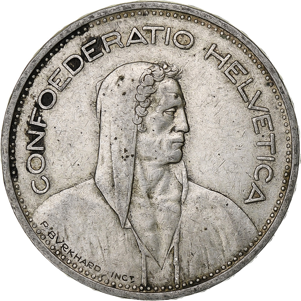Switzerland, 5 Francs, Herdsman, 1932, Bern, Silver, VF(30-35), KM:40
