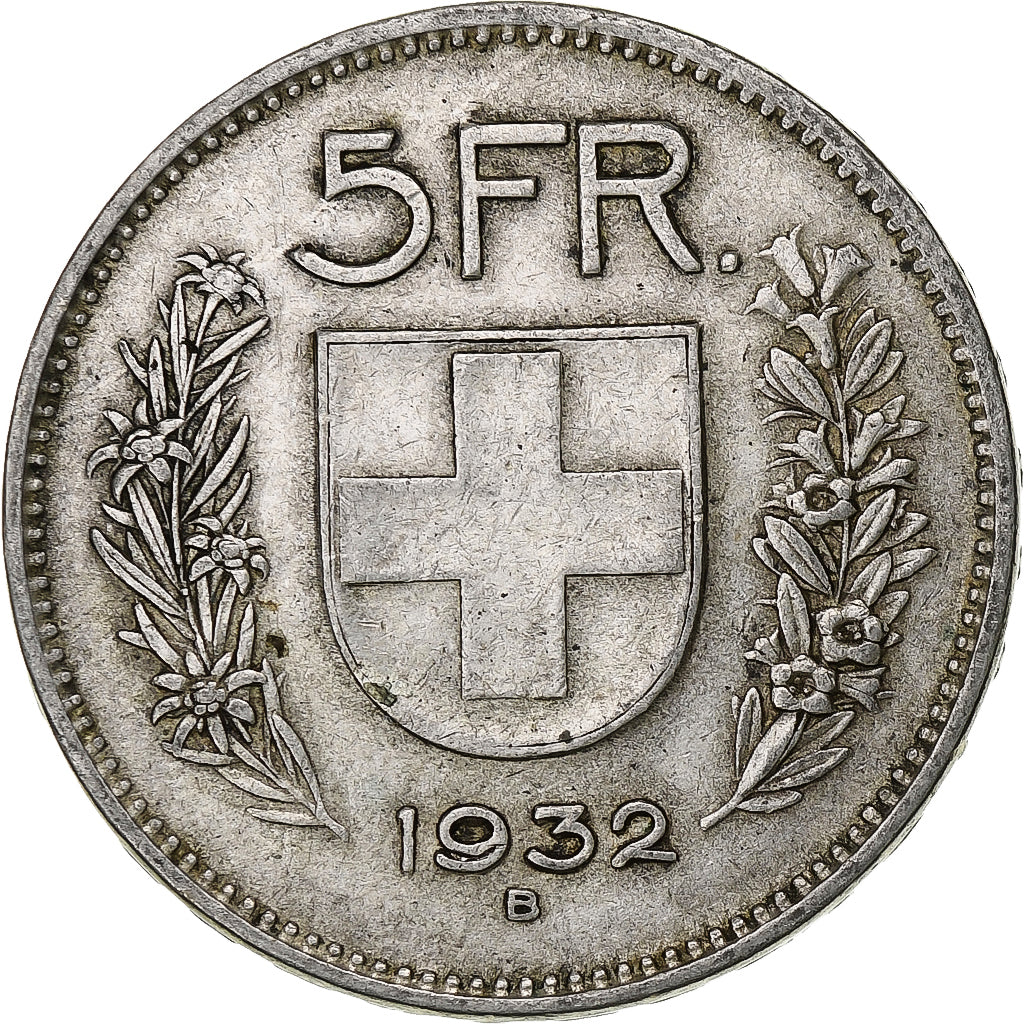 Switzerland, 5 Francs, Herdsman, 1932, Bern, Silver, VF(30-35), KM:40