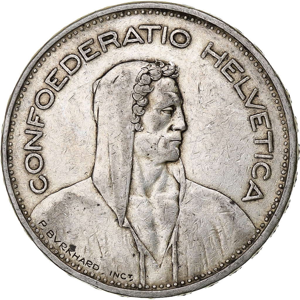 Suíça, 5 Francs, Herdsman, 1932, Bern, Prata, EF(40-45), KM:40