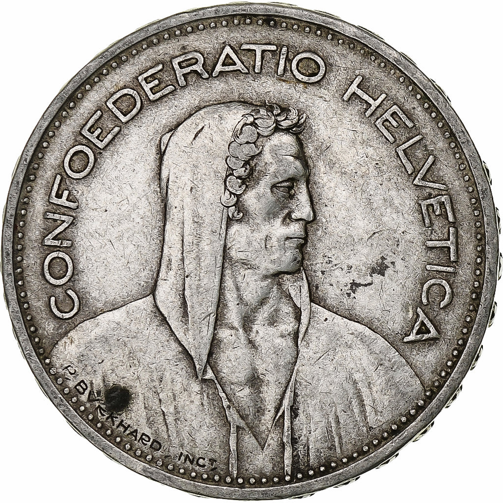 Switzerland, 5 Francs, Herdsman, 1932, Bern, Silver, AU(50-53), KM:40