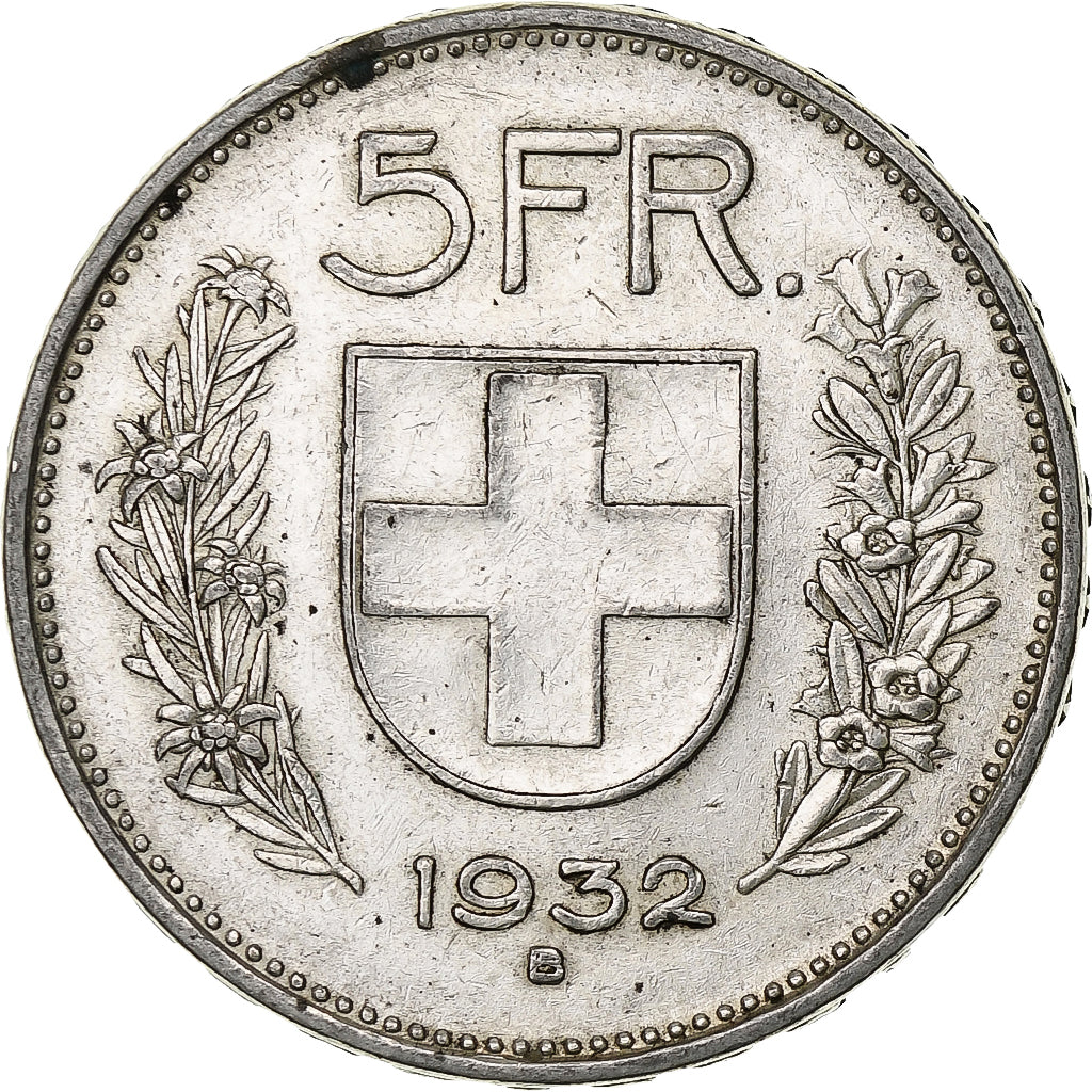 Zwitserland, 5 Francs, Herdsman, 1932, Bern, Zilver, ZF+, KM:40