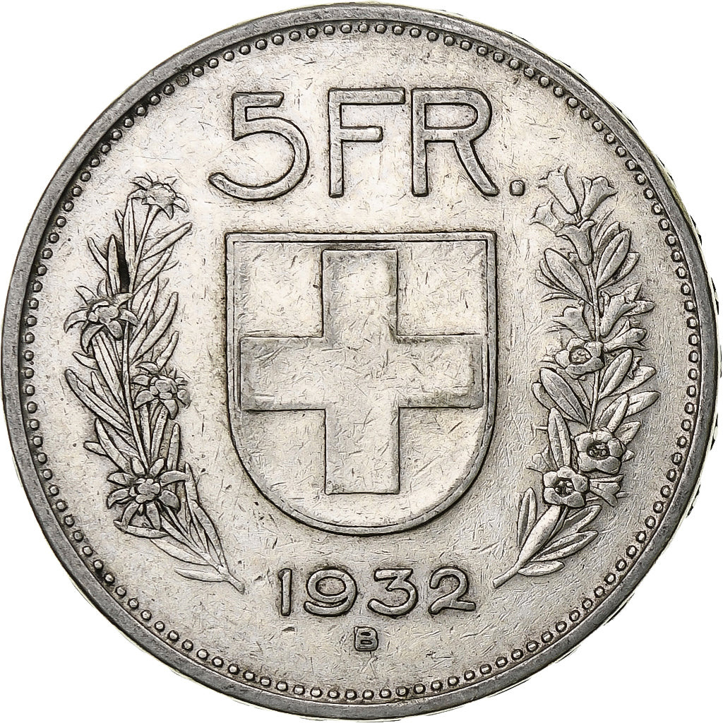 Switzerland, 5 Francs, Herdsman, 1932, Bern, Silver, VF(20-25), KM:40