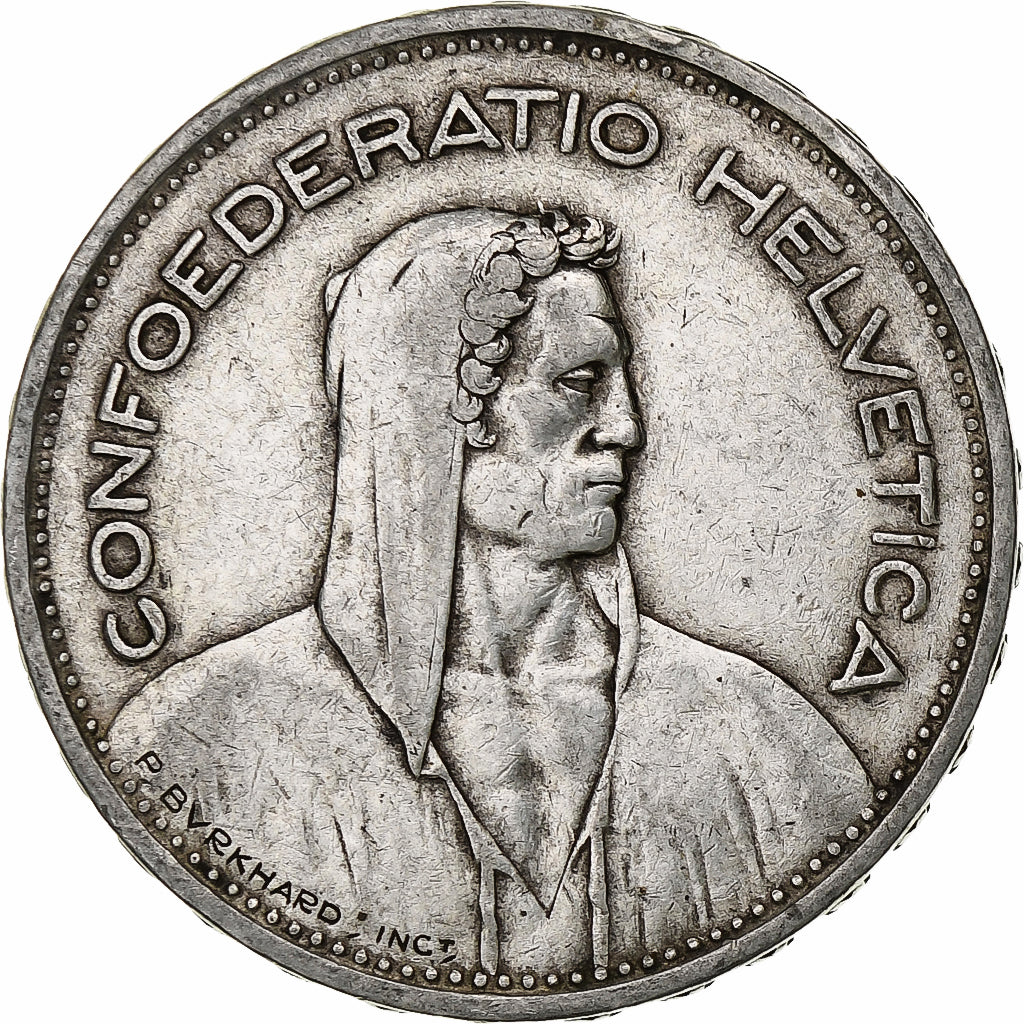 Switzerland, 5 Francs, Herdsman, 1932, Bern, Silver, VF(20-25), KM:40