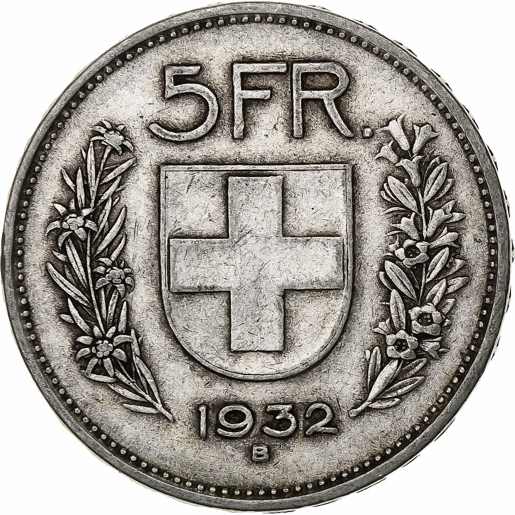 Switzerland, 5 Francs, Herdsman, 1932, Bern, Silver, VF(20-25), KM:40