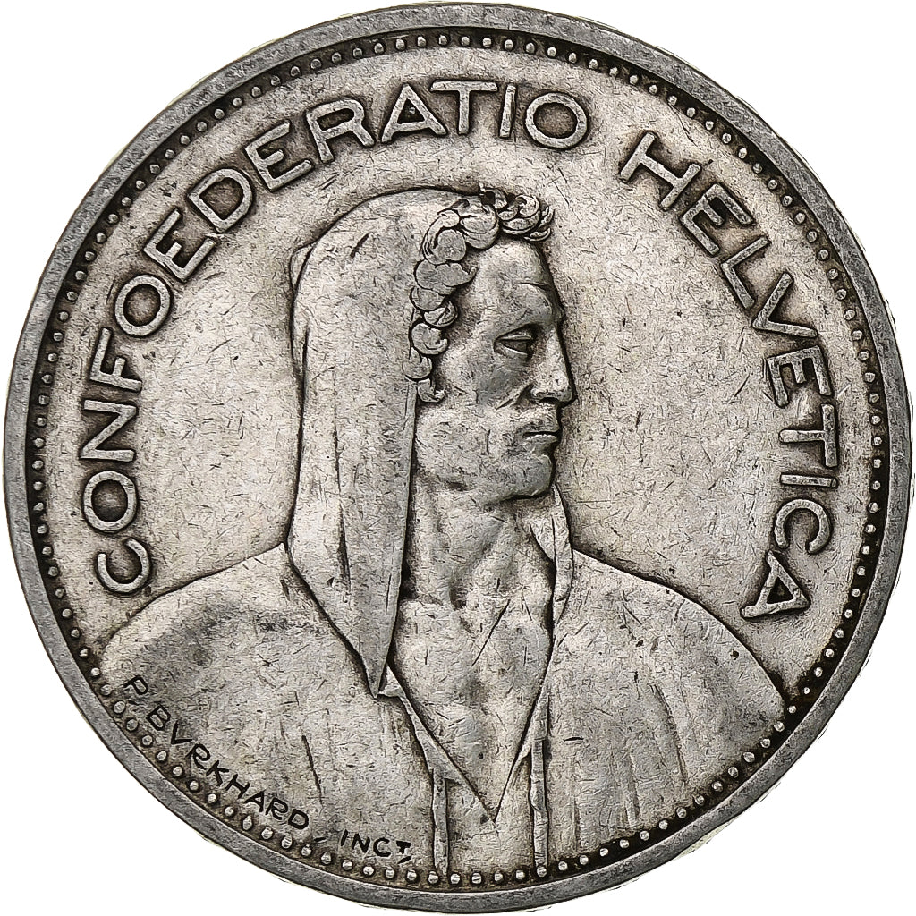 Switzerland, 5 Francs, Herdsman, 1932, Bern, Silver, VF(20-25), KM:40