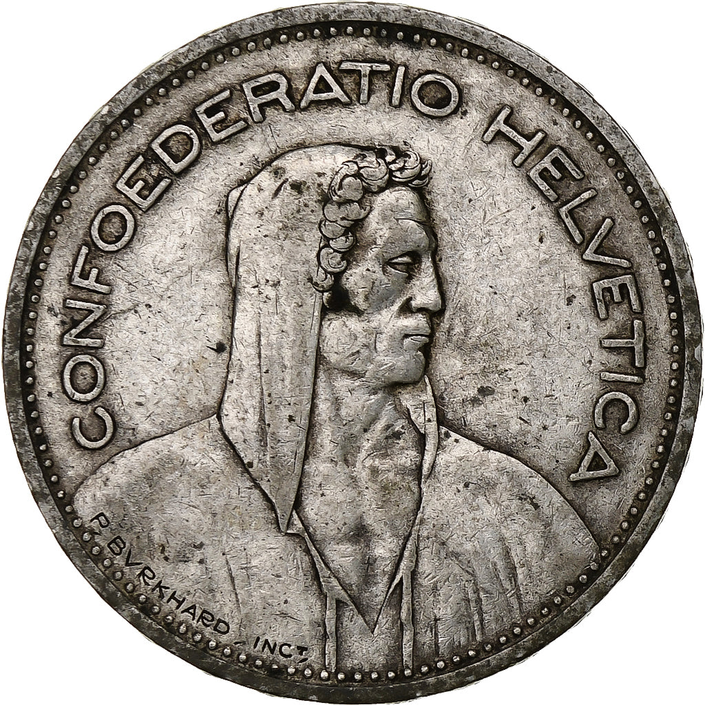 Switzerland, 5 Francs, Herdsman, 1932, Bern, Silver, EF(40-45), KM:40