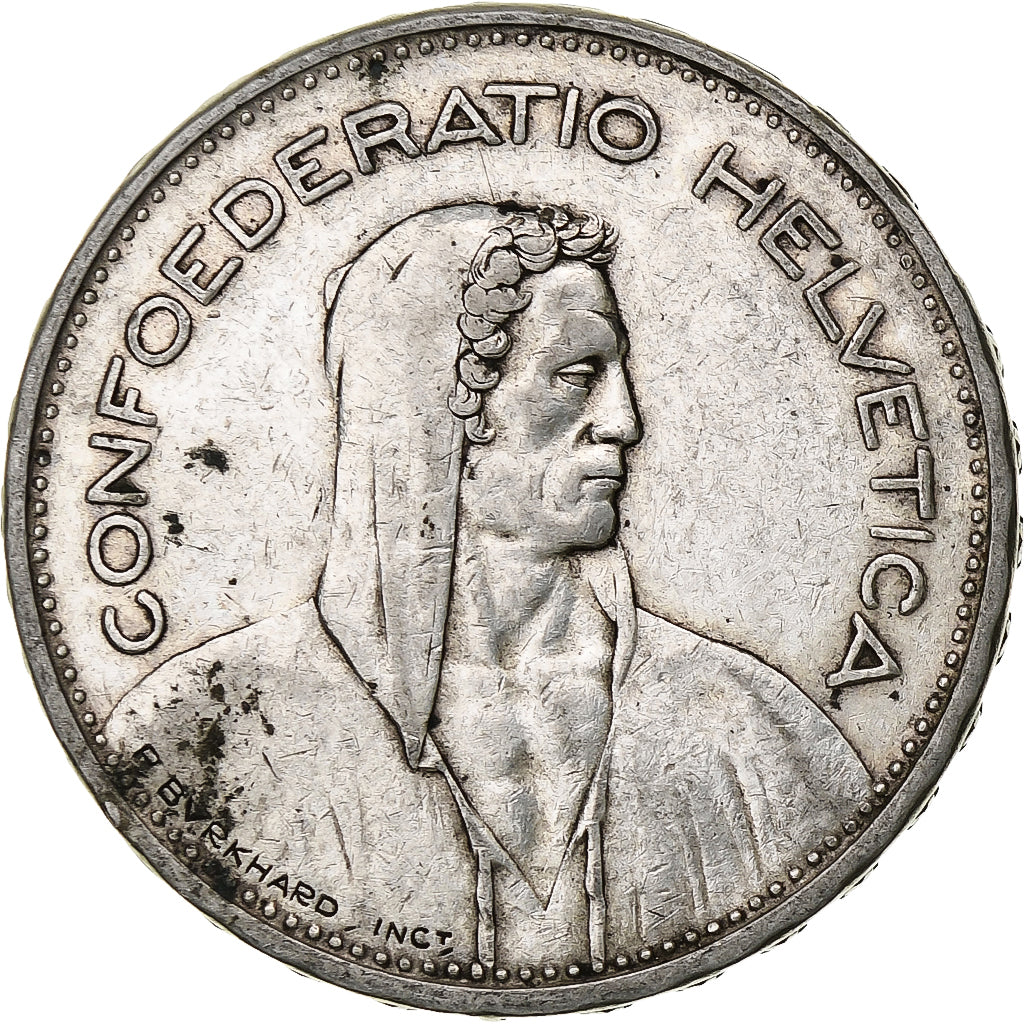 Switzerland, 5 Francs, Herdsman, 1932, Bern, Silver, EF(40-45), KM:40