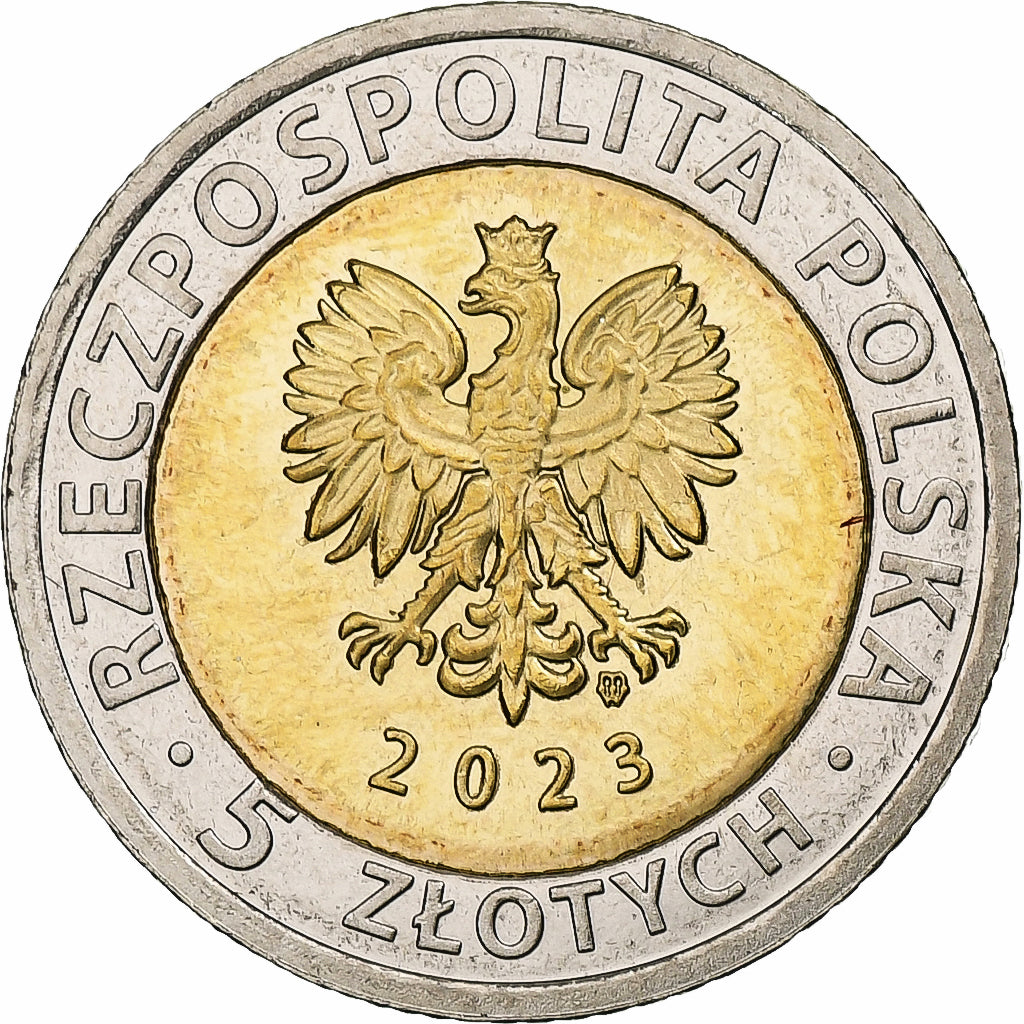 Polen, 5 Zlotych, Vistula Spit Canal, 2023, Warsaw, Bi-Metallic, UNZ