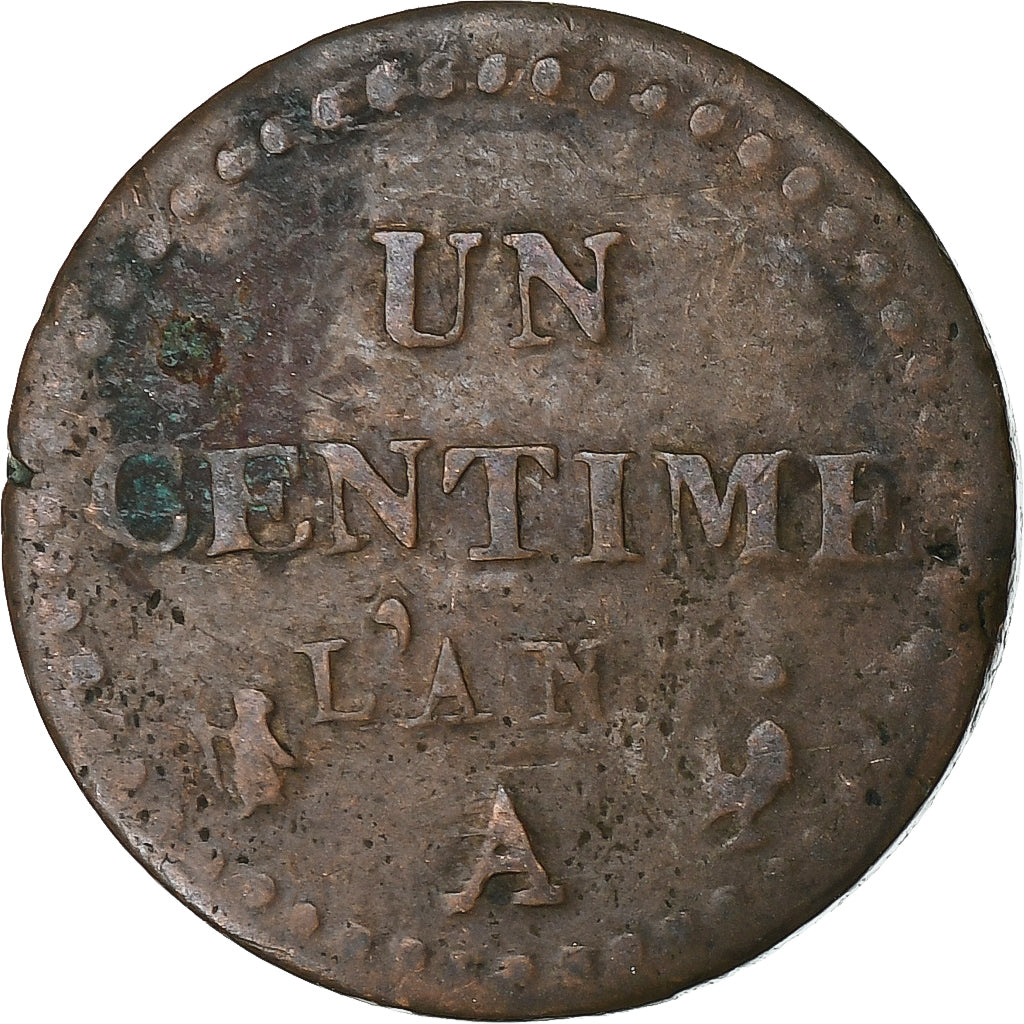 France, 1 Centime, Dupré, AN 7, Paris, Copper, VF(20-25), Gadoury:76