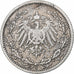 Germany, Wilhelm II, 1/2 Mark, 1905, Hamburg, Silver, VF(30-35)