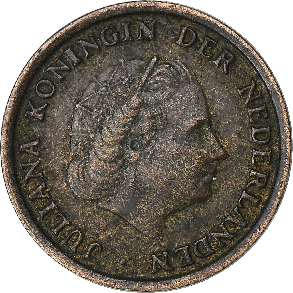 Holandia, Juliana, Cent, 1954, Utrecht, Brązowy, EF(40-45), KM:180