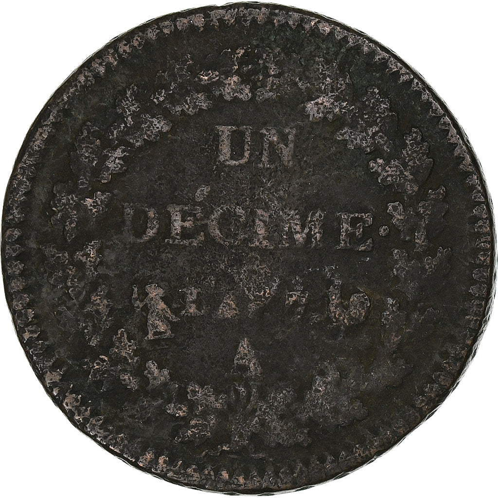 Frankreich, Decime, Dupré, AN 7, Paris, Bronze, S, KM:644.1