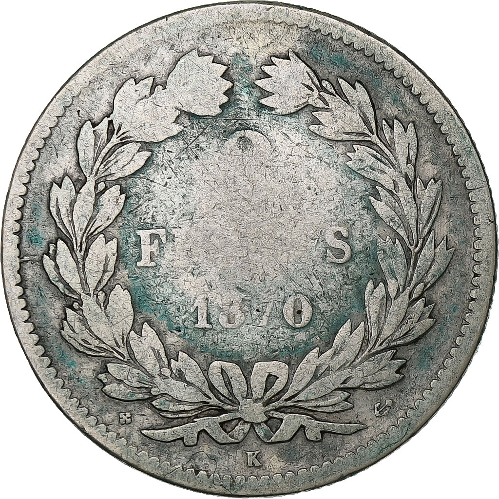 France, 2 Francs, Cérès, 1870, Bordeaux, Silver, F(12-15)