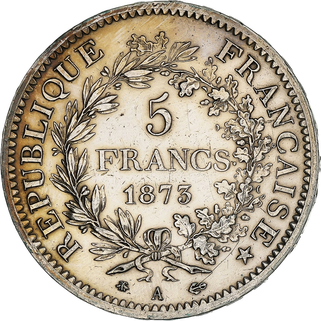France, 5 Francs, Hercule, 1873, Paris, Argent, TTB, Gadoury:745a, KM:820.1