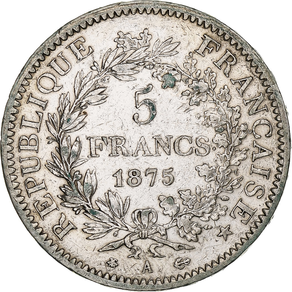 France, 5 Francs, Hercule, 1875, Paris, Argent, TTB, Gadoury:745a, KM:820.1