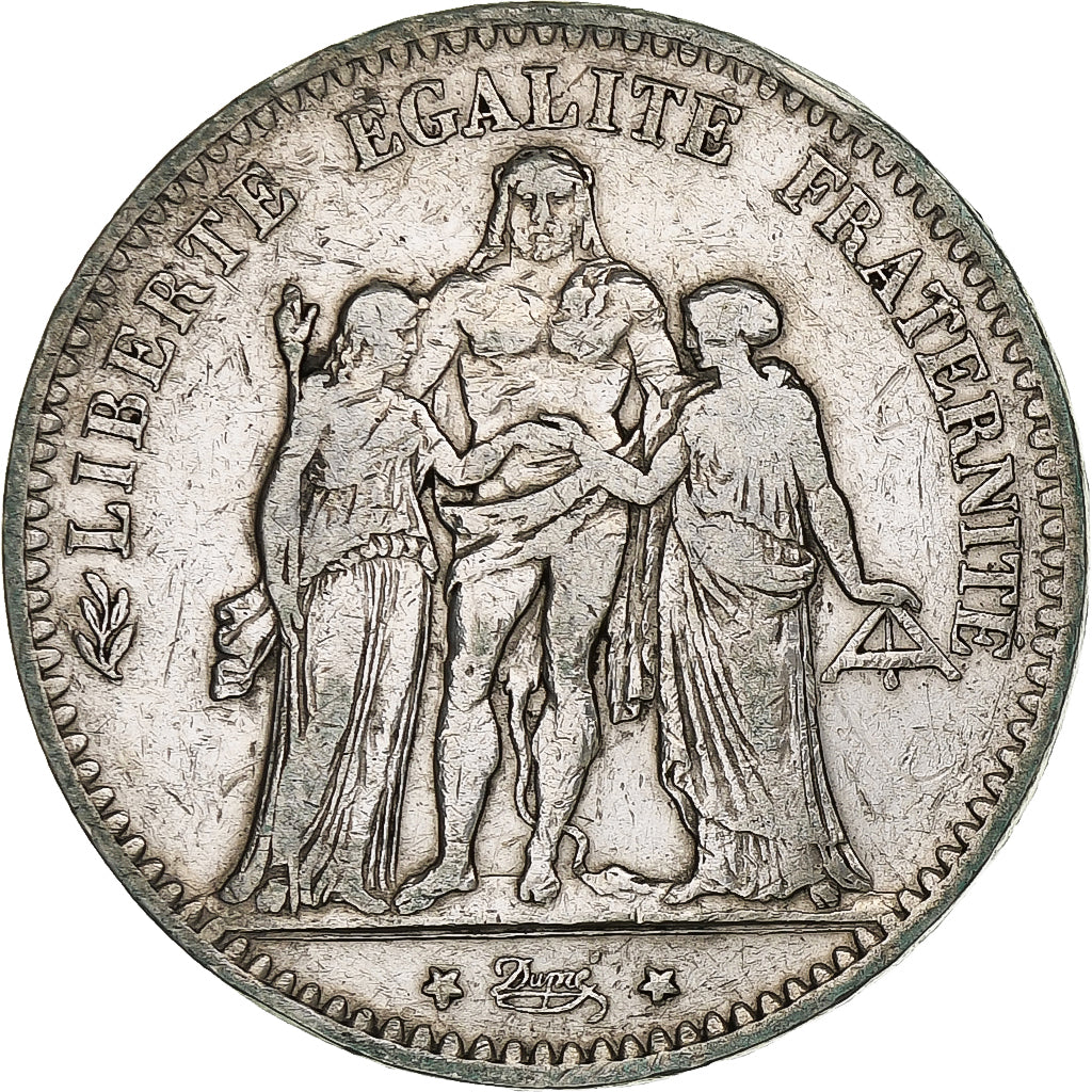 France, 5 Francs, Hercule, 1876, Paris, Argent, TB, Gadoury:745a, KM:820.1