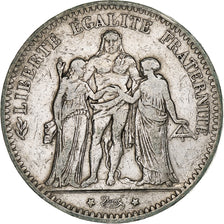 France, 5 Francs, Hercule, 1876, Paris, Argent, TB, Gadoury:745a, KM:820.1