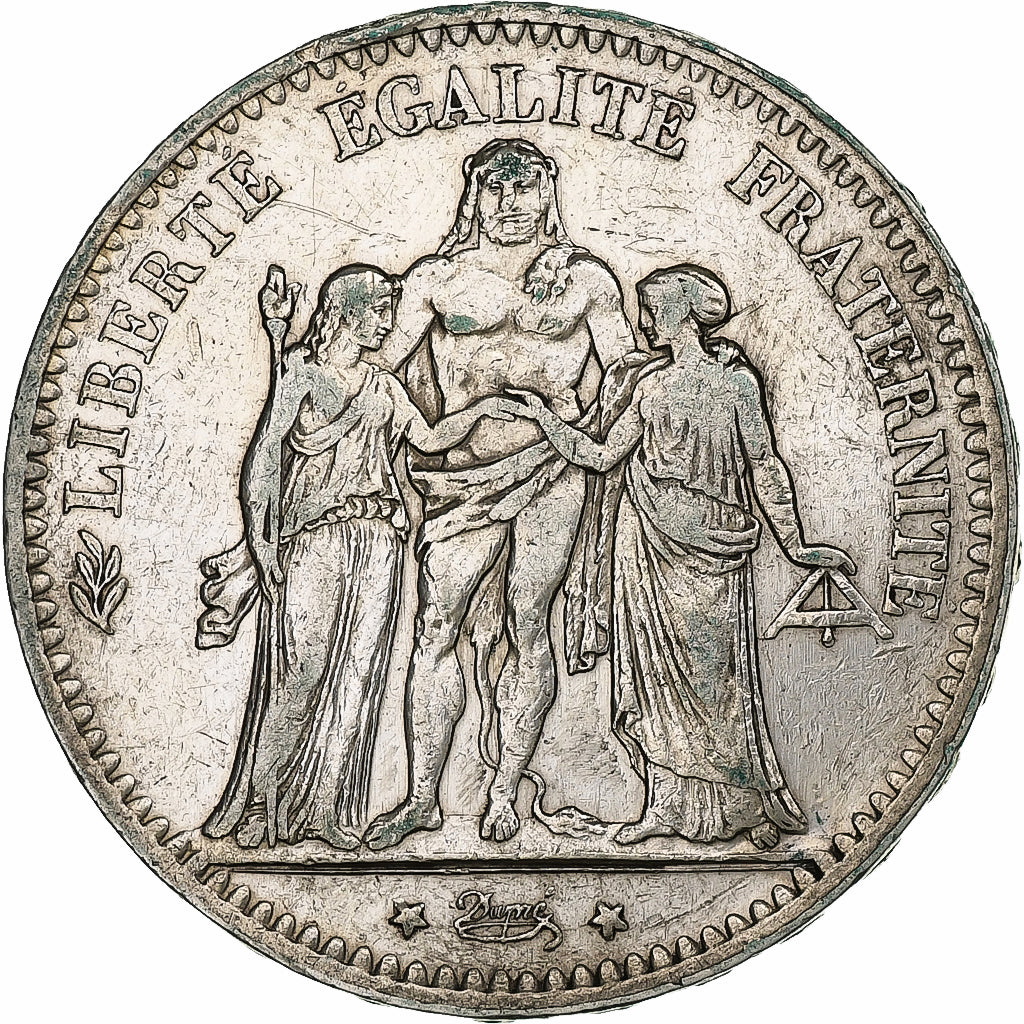 France, 5 Francs, Hercule, 1877, Paris, Argent, TB, Gadoury:745a, KM:820.1