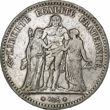 France, 5 Francs, Hercule, 1877, Bordeaux, Silver, VF(20-25), Gadoury:745a