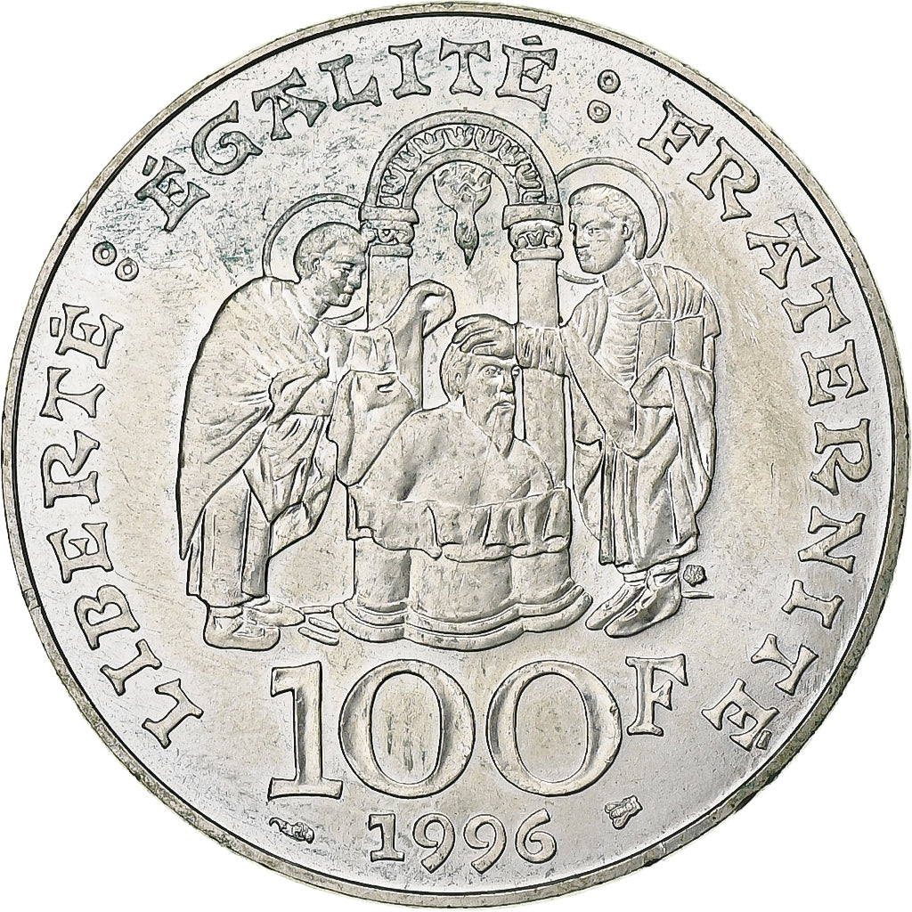 France, 100 Francs, Clovis, 1996, Pessac, Silver, AU(50-53), Gadoury:953