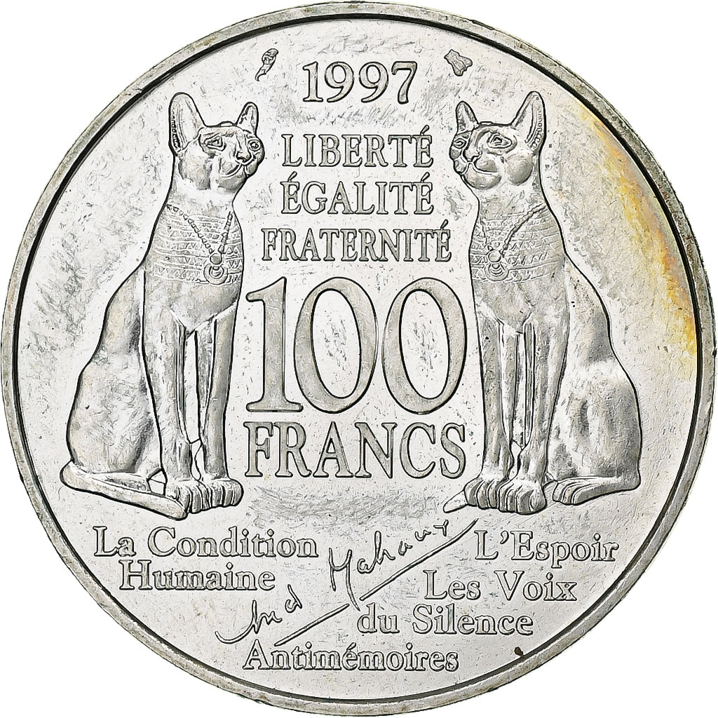 France, 100 Francs, André Malraux, 1997, Pessac, Argent, TTB+, Gadoury:954