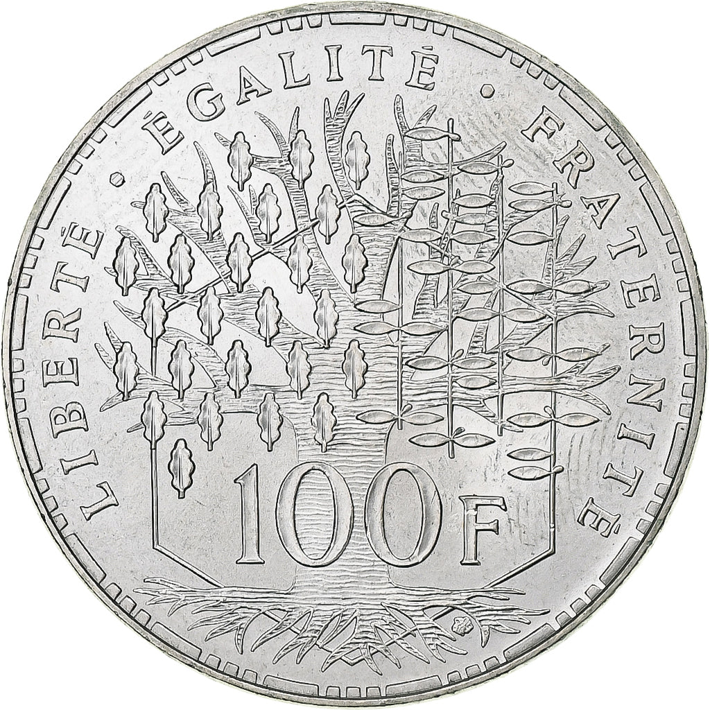 France, 100 Francs, Panthéon, 1984, Pessac, Silver, MS(63), Gadoury:898