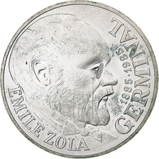 França, 100 Francs, Emile Zola, 1985, Pessac, Prata, AU(50-53), Gadoury:900