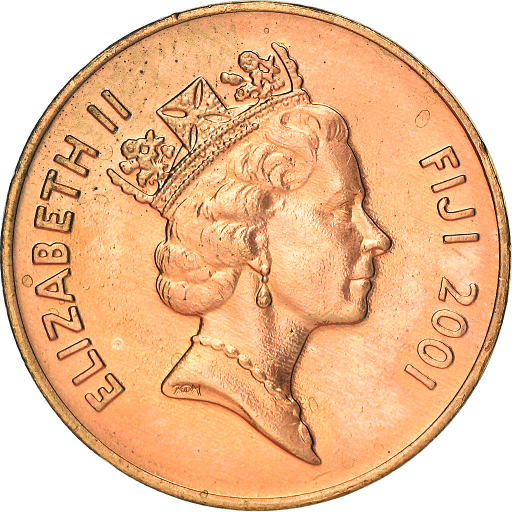 Coin, Fiji, Elizabeth II, 2 Cents, 2001, Royal Australian Mint, Canberra