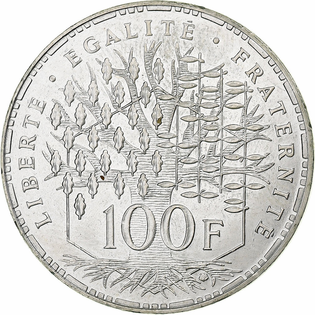França, 100 Francs, Panthéon, 1988, Pessac, Prata, MS(60-62), Gadoury:898