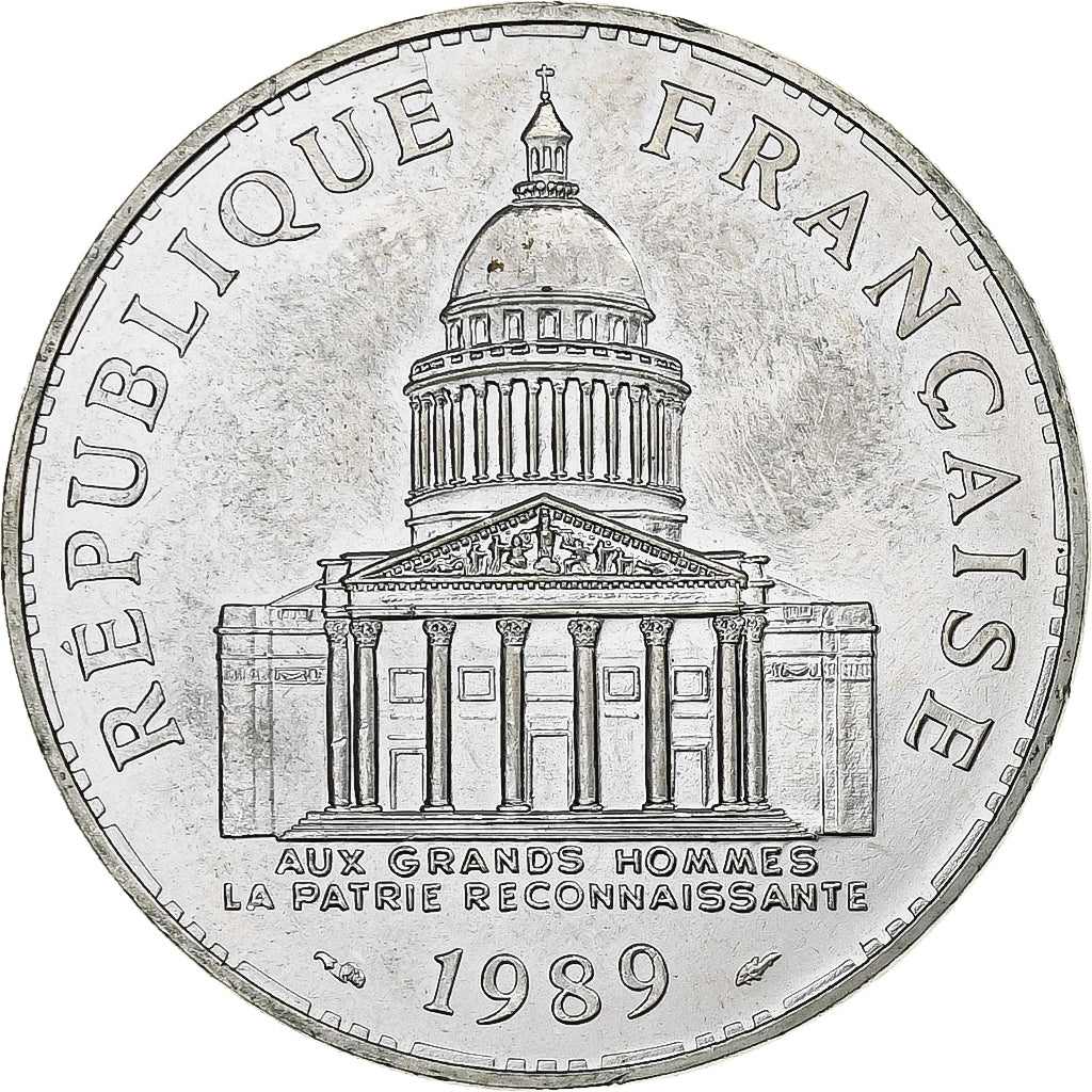 Frankrijk, 100 Francs, Panthéon, 1989, Pessac, Zilver, PR, Gadoury:898