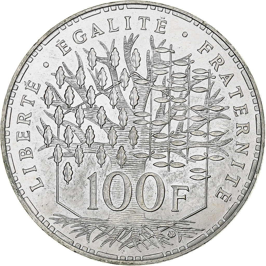 Frankrijk, 100 Francs, Panthéon, 1989, Pessac, Zilver, PR, Gadoury:898