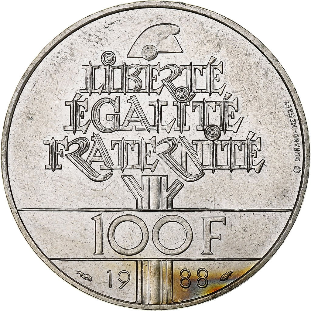 França, 100 Francs, République, 1988, Pessac, Prata, AU(50-53), Gadoury:903