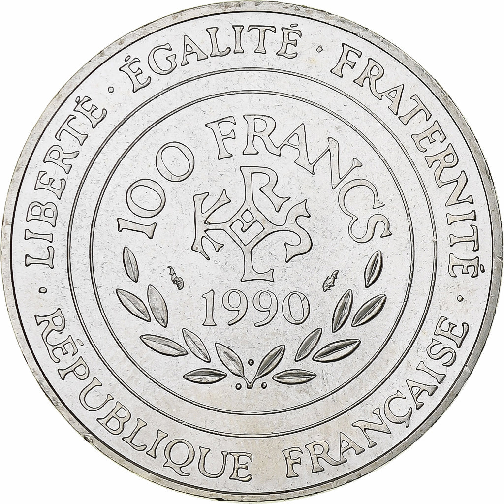 Francia, 100 Francs, Charlemagne, 1990, Pessac, Argento, SPL, Gadoury:905