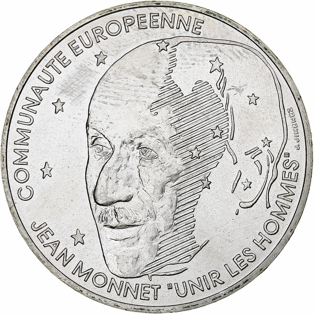 Francia, 100 Francs, Jean Monnet, 1992, Pessac, Argento, SPL, Gadoury:907