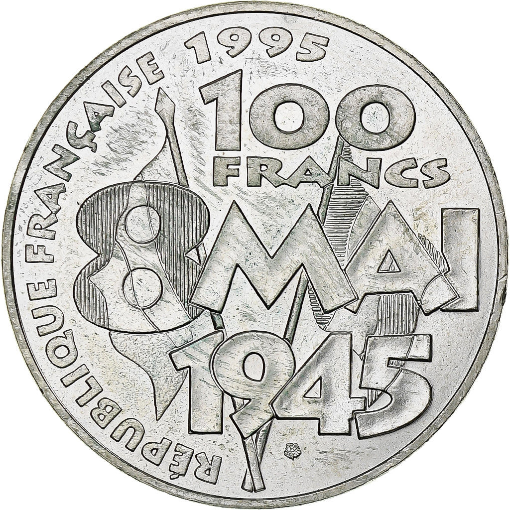 France, 100 Francs, Commémoration de l'Armistice, 1995, Pessac, Silver