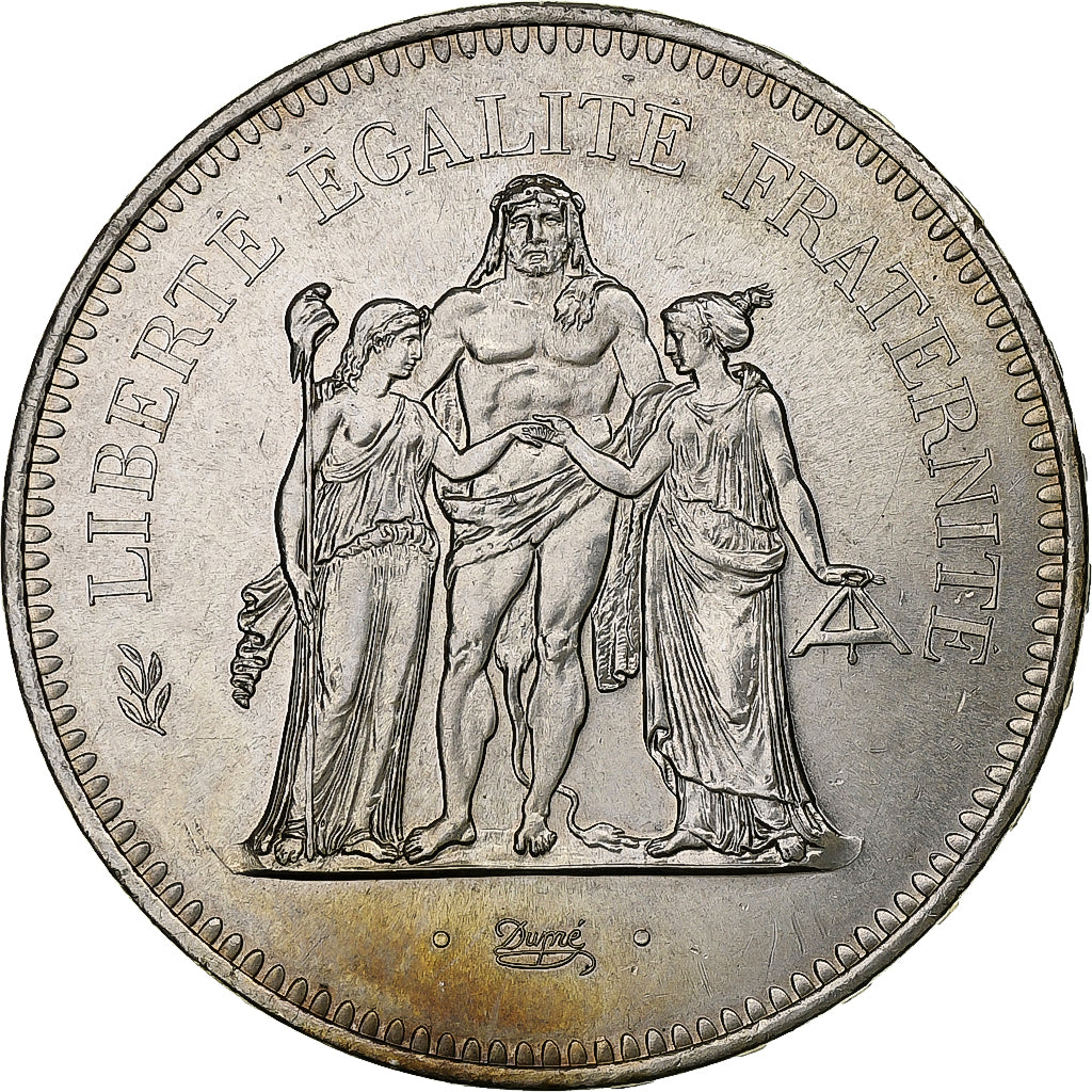 Frankrijk, 50 Francs, Hercule, 1977, Pessac, Zilver, PR, Gadoury:882, KM:941