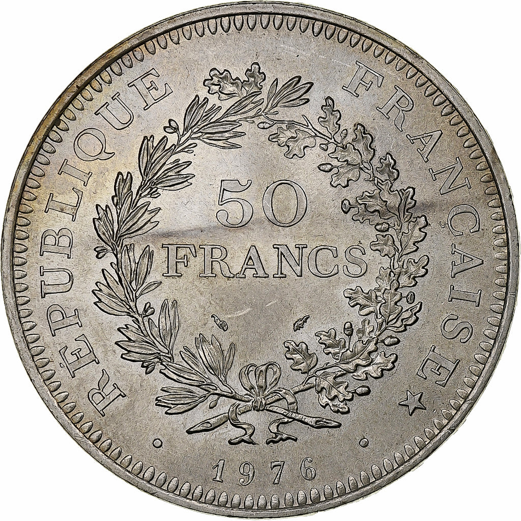 France, 50 Francs, Hercule, 1976, Pessac, Argent, SUP+, Gadoury:882, KM:941