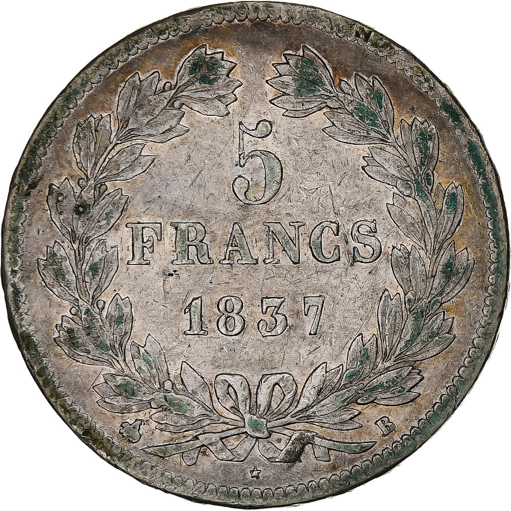 France, Louis-Philippe, 5 Francs, 1937, Rouen, Argent, TTB, Gadoury:678, KM:745