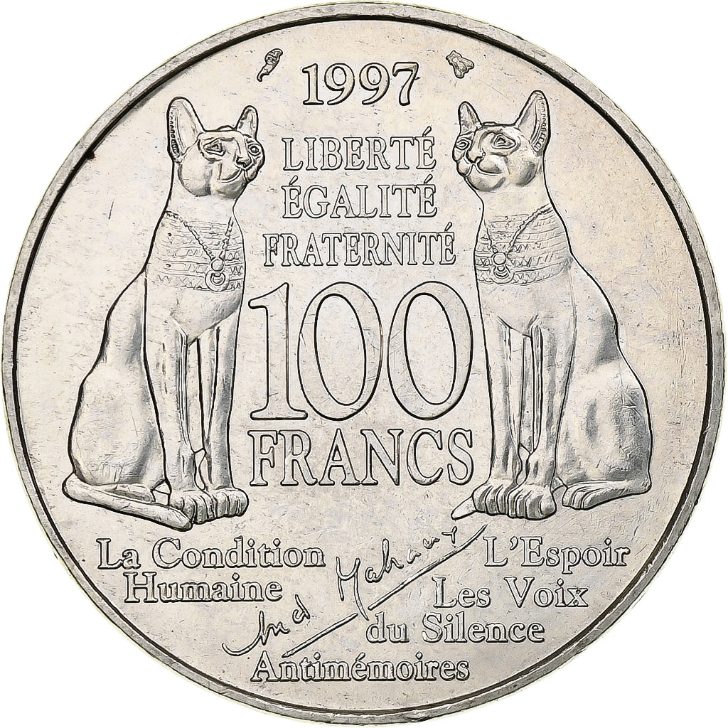 França, 100 Francs, André Malraux, 1997, Pessac, Prata, EF(40-45)