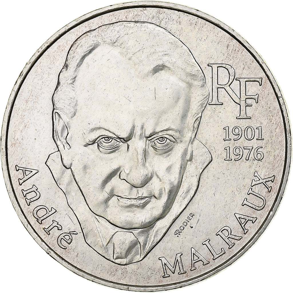 França, 100 Francs, André Malraux, 1997, Pessac, Prata, AU(50-53)