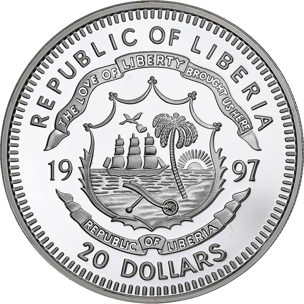 Liberia, 20 Dollars, Princess Diana - In Memoriam, 1997, FS, Argento, FDC